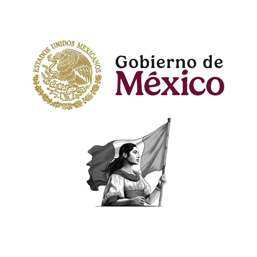 Claudia Sheinbaum presenta nuevo emblema de su gobierno: una joven mexicana con una bandera