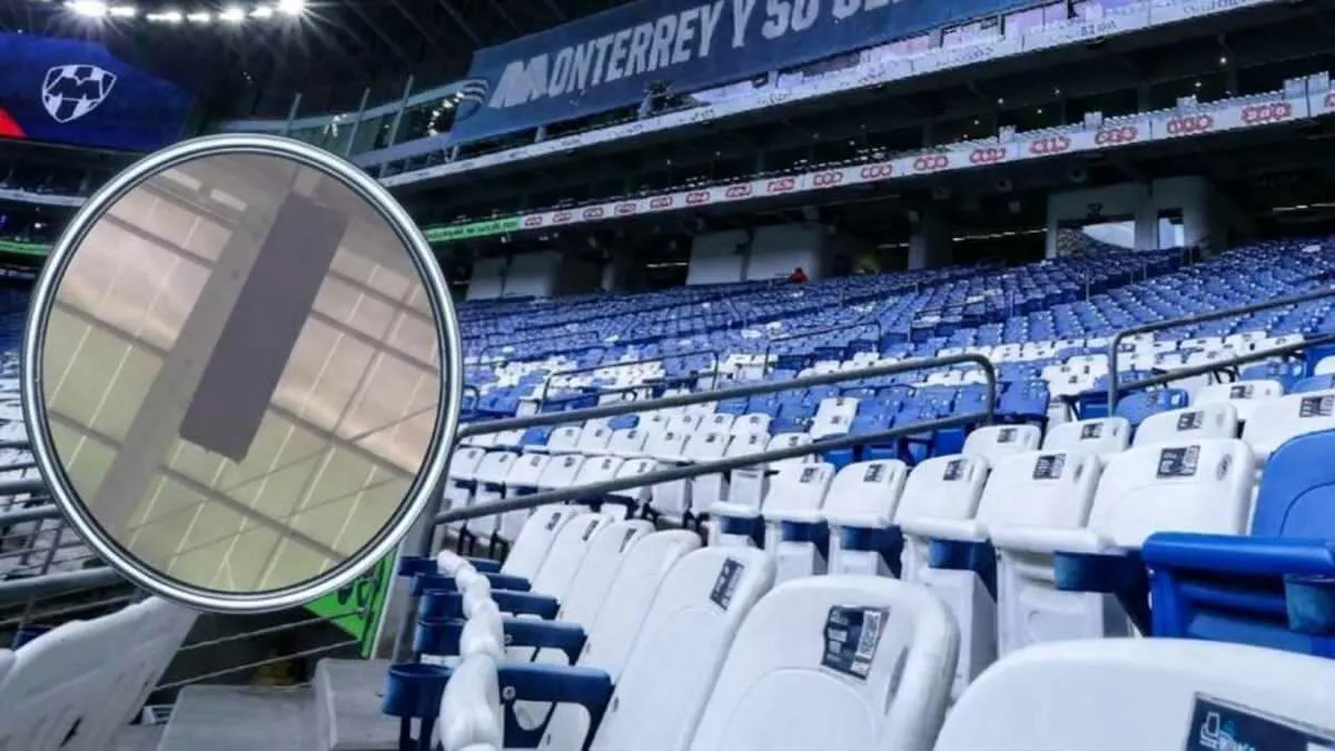 Bocina colgando en estadio de Rayados provoca alarma entre aficionados
