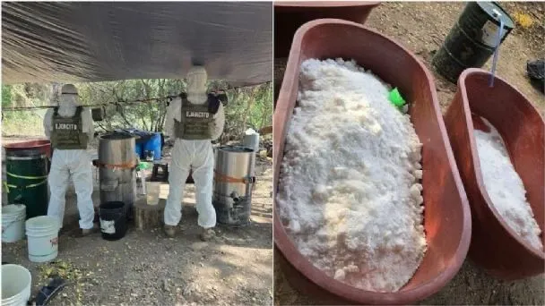 Desmantelan narcolaboratorio en Michoacán; producía dos toneladas de metanfetamina por semana