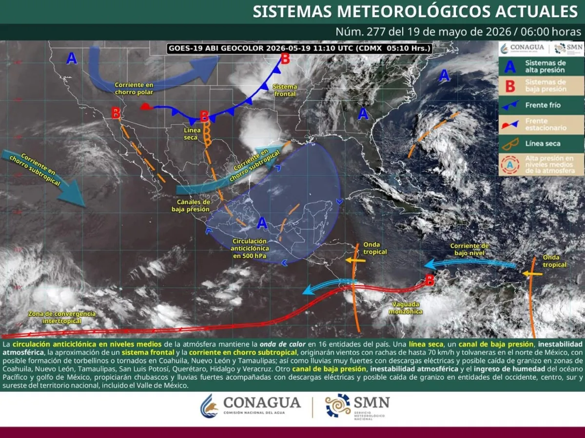 Prevén tormentas intensas y posibles torbellinos en el norte de Coahuila